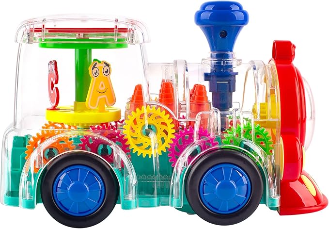 Berry President Transparent Electric Gear Train Toy with Flashing Lights