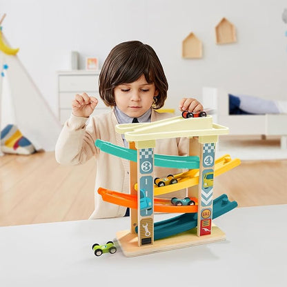 TOP BRIGHT Car Ramp Toddler Toys for One Year Old 1 Year 4 Mini