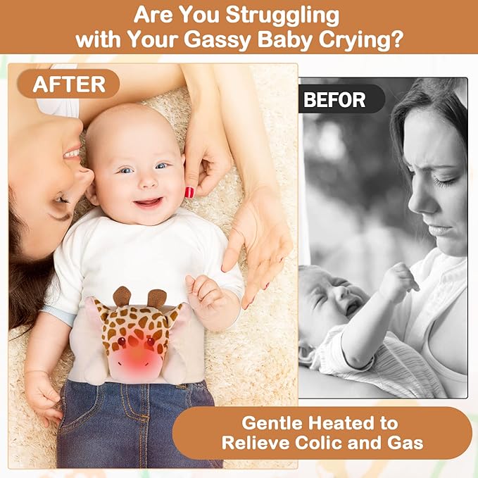 Baby Colic, Gas and Upset Stomach Relief - Heigoeost Newborns Heating Pad Colic Belly Belt for Babies Gas & Colic Tummy Relief