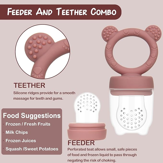 WAJIAYON Baby Breastmilk Popsicle Molds & Baby Fruit Feeder (3 Pack), Baby Food Freezer Tray Storage Containers