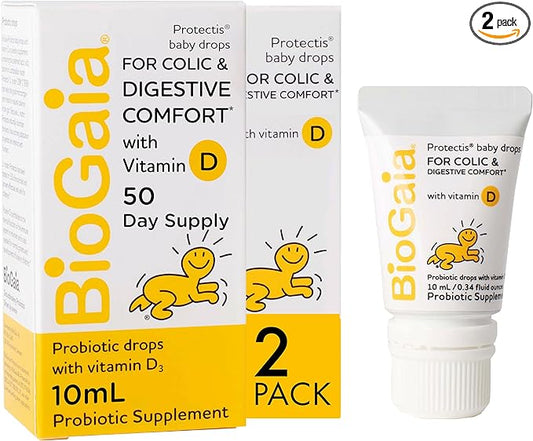 BioGaia Baby Probiotic Drops - Colic & Gas Relief + Vitamin D, 50-Day Supply 2)