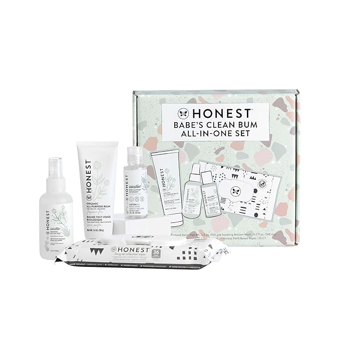 The Honest Company Babe's First Mess Gift Set | Fragrance Free Newborn Essentials 99% Water