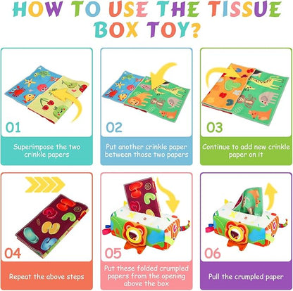 YOGINGO Baby Toys 6 to 12 Months - Baby Tissue Box Toys 1 Year