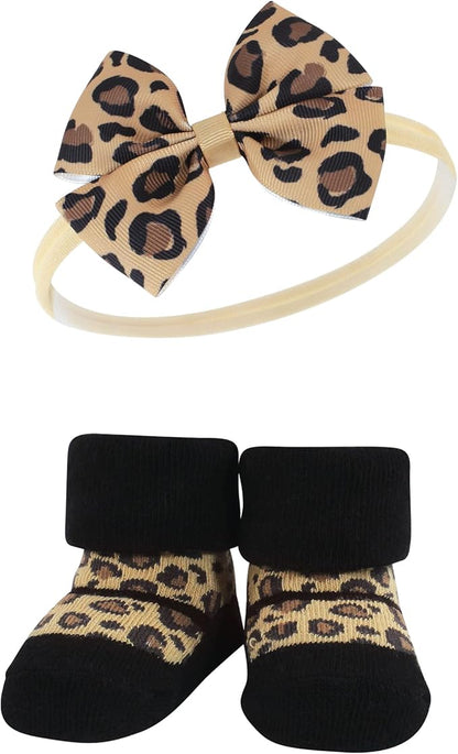 Hudson Baby Girl's Headband and Socks Giftset
