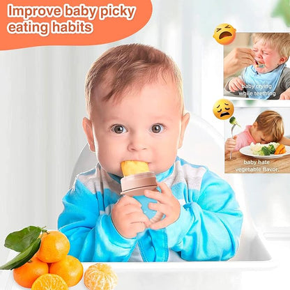 Baby Solids/Frozen Fruit Feeder Pacifier, Infant Teether Toy 4M+ 2-Pack (Ring