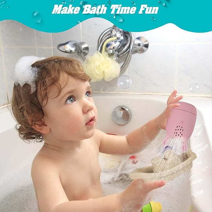 Bath Toys Floating Boats with Silicone Bath Toys,9pcs Mold Free Baby Bath Toys for Infants 6-12-18 Months 1-3,Shower Toys 1 2 3 4