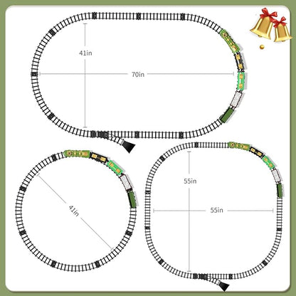 TEMI Large Train Set - Kids Electric Train Toy with 3 Way Smoke Locomotive, Light and Sounds 3 4 5 6 7 8+
