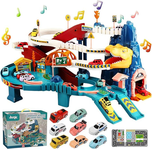 Toy Car Ramp Track Dinosaur Climbing Hills Railcar Colorful Vehicles 12 Mini 3 Years