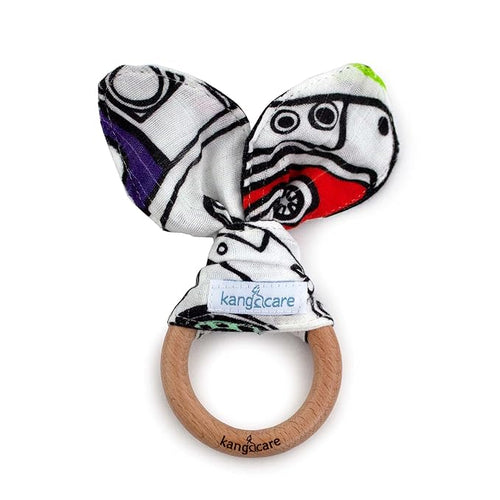 Kanga Care Baby Soft Muslin Sensory Crinkle Bunny Ear Wood