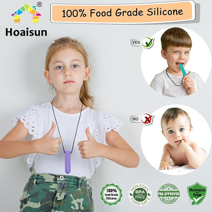 Chew Necklaces for Sensory Kids, 8 Pack Chewy Necklace Sensory Boys and Girls with Autism