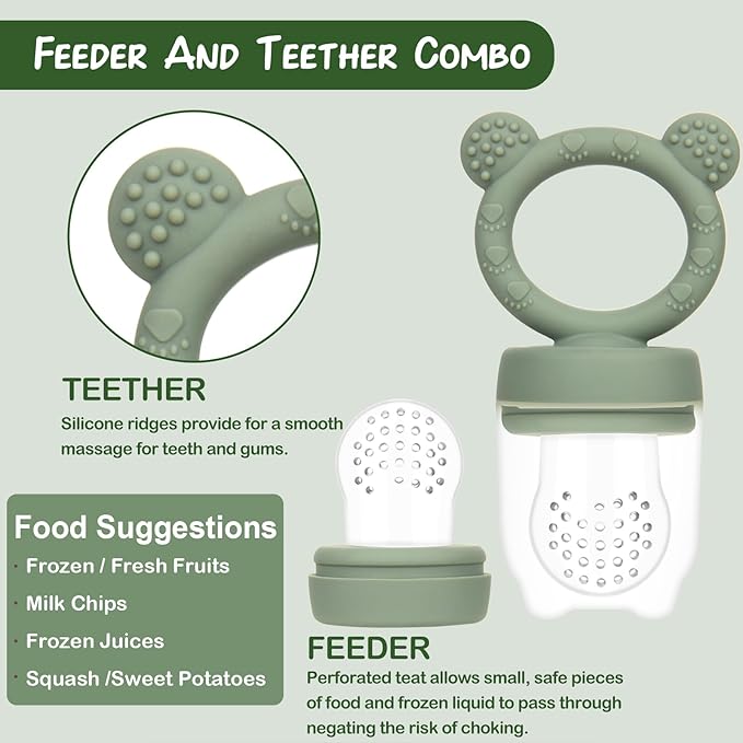 Baby Breastmilk Popsicle Molds & Baby Fruit Feeder (3 Pack), WAJIAYON Baby Food Freezer Tray Storage Containers