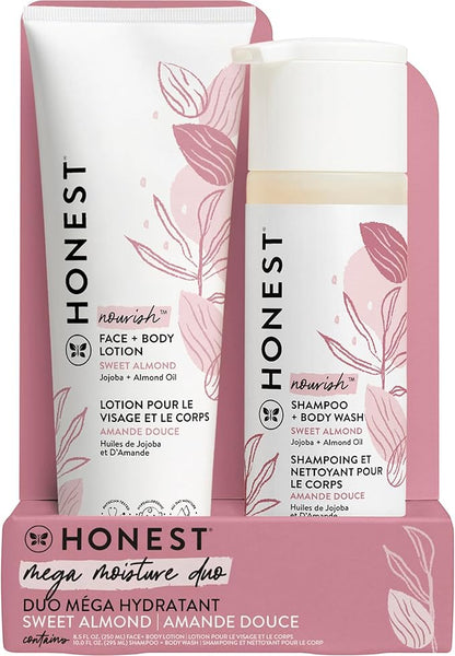 The Honest Company 2-in-1 Cleansing Shampoo + Body Wash and Face + Body Lotion Bundle | Gentle for Baby 18.5 fl