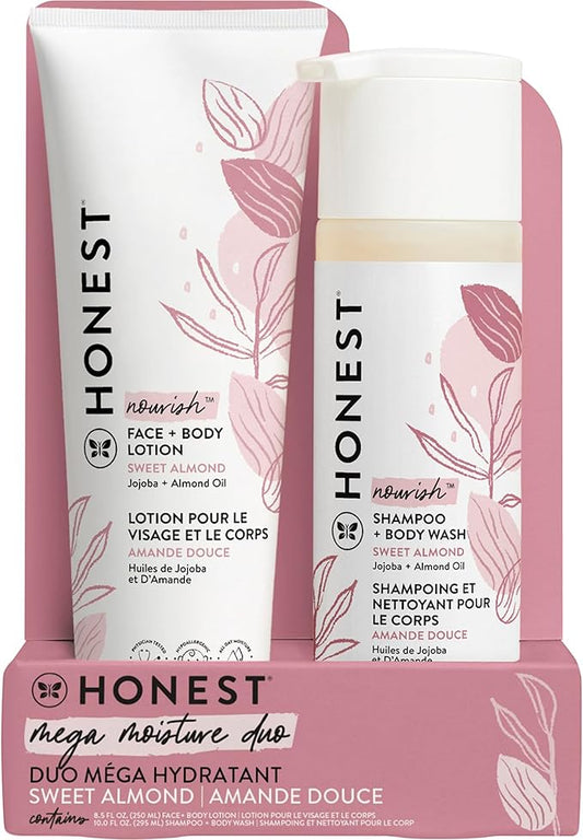 The Honest Company 2-in-1 Cleansing Shampoo + Body Wash and Face + Body Lotion Bundle | Gentle for Baby 18.5 fl