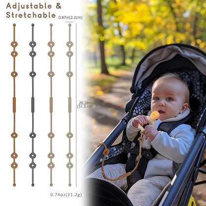 2 Pack Silicone Pacifier Holder Case & Toy Safety Straps, BPA-Free Silicone Newborn Pacifier Pouchs for Baby Boys & Girls