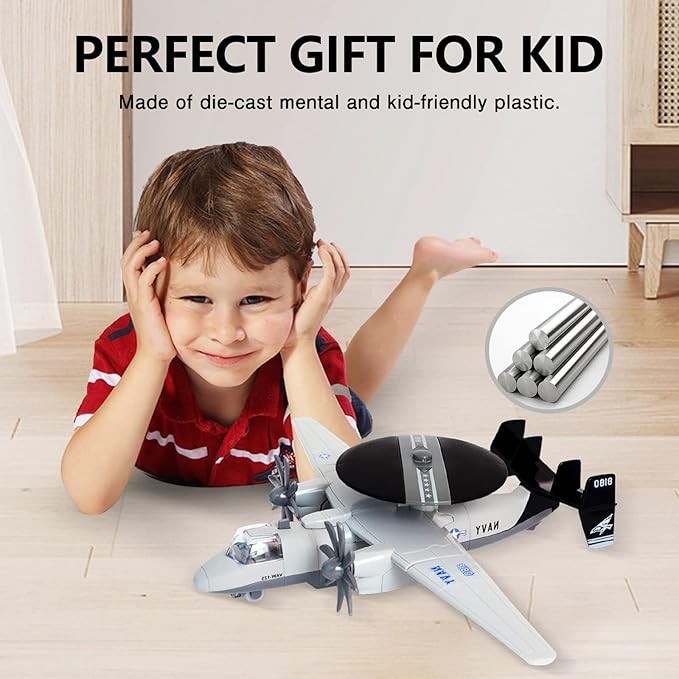 CORPER TOYS Diecast Plane, Toy Airplane Early Warning Model Fighter