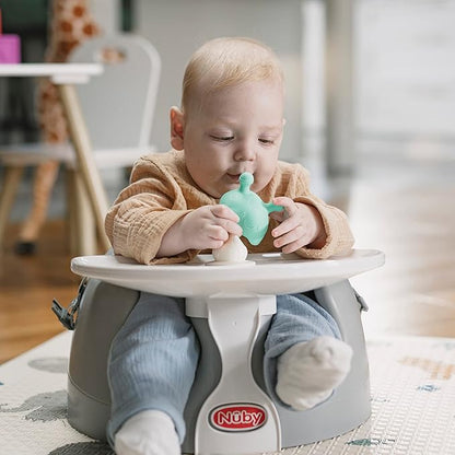 Nuby Super Soft Silicone Teether with Suction Base - Visually Stimulating and Easy to Grasp Toy for Baby Teething Relief 3+ Months