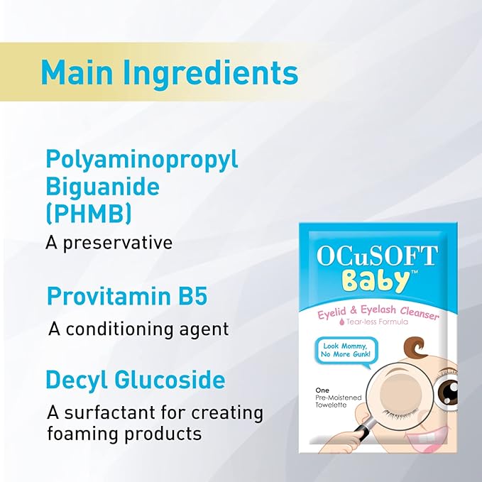 OCuSOFT Baby Eyelid and Eyelash Cleanser, Pre-Moistened Towelette 20 Count