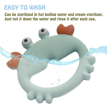 Teething Toys 3-6 Months, Teethers for Babies 3-6 6-12 Months for Teething Relief 100% Silicone, 0-6 Months,bebe