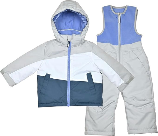 Arctic Quest Little Girls Bib Snow Pants and Ski Jacket Water-Resistant Snowsuit For Kids Winter Jacket For Girls