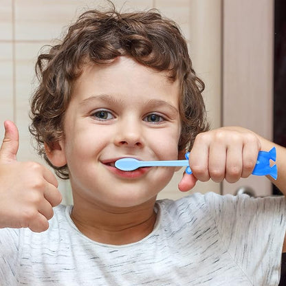 Gerrii 100 Pcs Kids Toothbrushes Bulk Soft Lovely Little Kangaroo with Covers Suction Cup Individually Wrapped for Children Toddler Home School Camp Daycare Travel