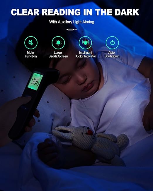 ANMEATE No-Touch Forehead Thermometer for Adults, Infrared Digital Thermometer for Kids