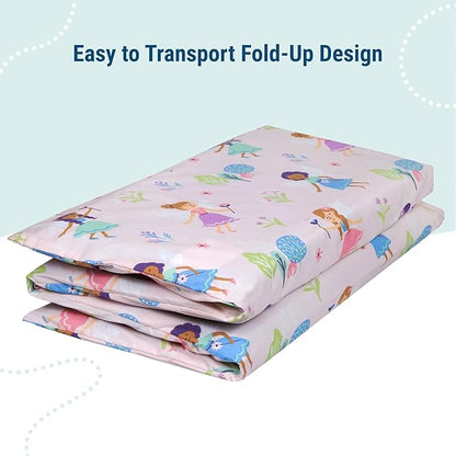 Wildkin Kids Nap Mat Cover for Boys & Girls, Sewn-in Flap Design Rest Mat Cover, Perfect for Preschool and Daycare, Fits Our Vinyl Nap Mat up to 1.5 Inches Including Basic Sleep Mat (Fairy Garden)
