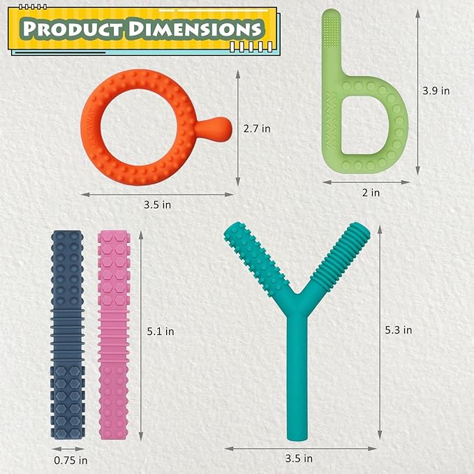 Sensory Toys for Kids with Autism, 5 Pack Autism Toys Silicone Baby Teething Toys for ADHD