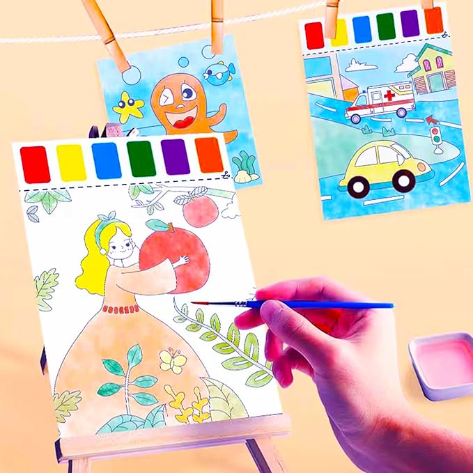 BAOXUE Water Coloring Books for Kids Ages 4-8,Paint with Water Colors Book for Toddlers,Watercolor Painting Paper Gift for Boys Girls 2-4 Years