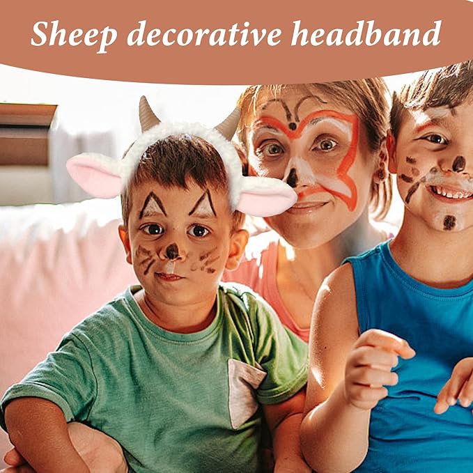 Sheep Ears Headband Adult - 1Pcs Plush Lamb Ears Costume