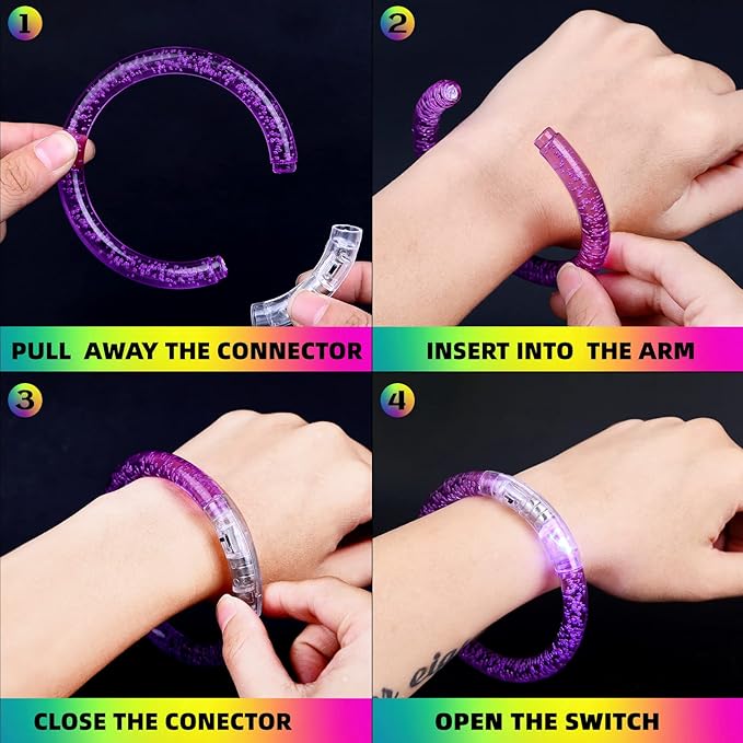 40 PCS Led Glow Sticks Bracelets Glow In the Dark Party Supplies, Light Up Bracelets Glow Party Favors for Kids Adults, Party Supplies for Christmas, Halloween, New Year Party Light Up Toys Gifts (40)