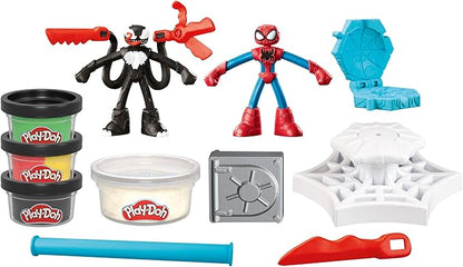 Play-Doh Marvel Spider-Man Launch & Slice Battle Playset with 2 Bendy Action Figures and 7 Accessories, Imagination Toys for Boys & Girls 4 Years & Up