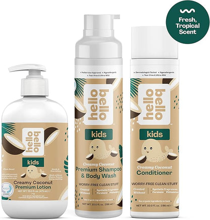 Hello Bello Kids Shampoo & Body Wash - Gentle Hypoallergenic Tear-Free Formula 10 fl