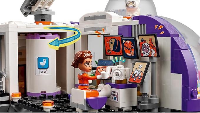 LEGO 42605 Friends Mars-Raumbasis mit Rakete, 3 Spielfiguren ,1 Katze, Rover