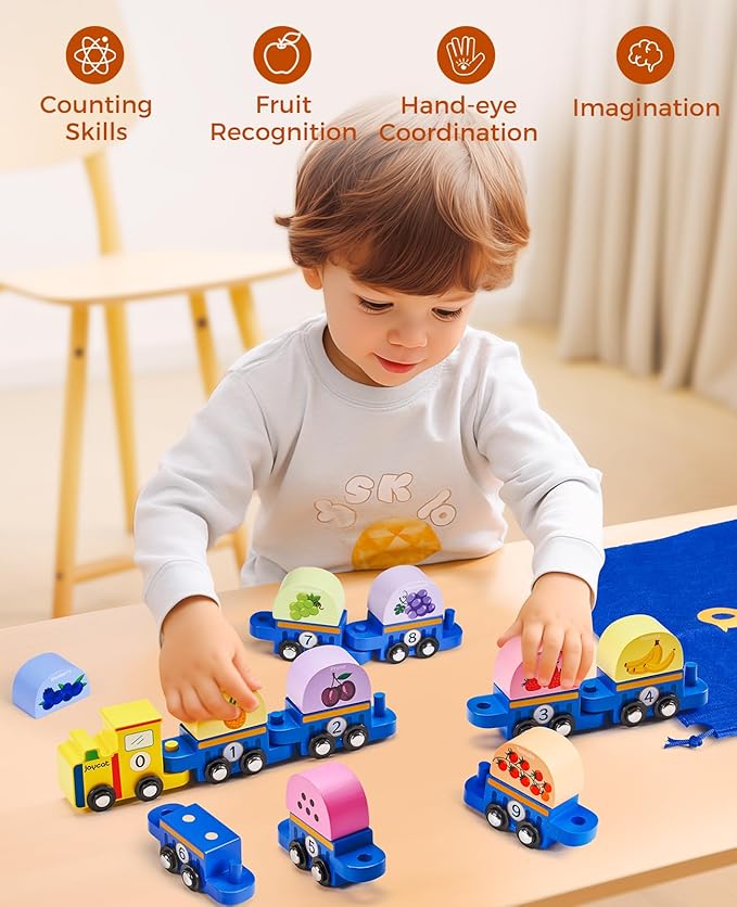Number Train Set for 3 4 5 6 Years Olds, Learning Toy for Toddlers 10 Pcs