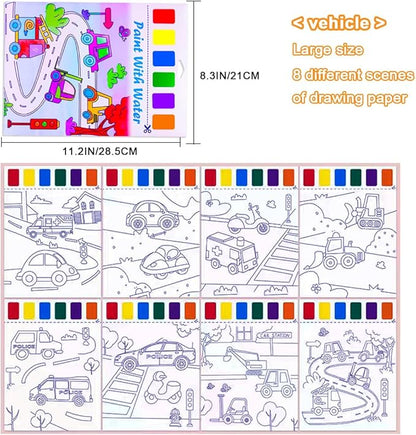BAOXUE Water Coloring Books for Kids Ages 4-8,Paint with Water Colors Book for Toddlers,Watercolor Painting Paper Gift for Boys Girls 2-4 Years