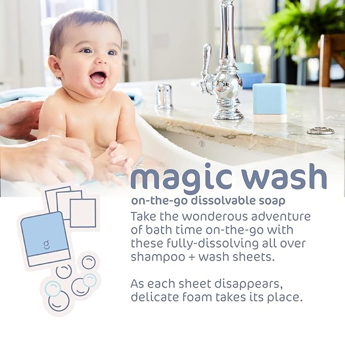 Goodnest® Baby & Toddler Travel Soap Sheets, Dissolving Baby Travel Soap Sheets 4 Packs 20 Sheets, 80 Total