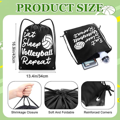 48 Pcs Volleyball Party Favors for Kids Include 12 Volleyball Drawstring Bags, 12 Volleyball Keychain, 12 Silicone Volleyball Bracelets, 12 Mini Stress Ball for Sports Birthday Supplies