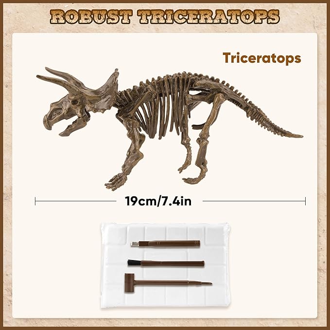 VIBIRIT Dig Up Dinosaurs Skeleton Set,Dinosaur Digging Fossil Kit Model Toys Educational Realistic Toys for Kids,Boys,Girls