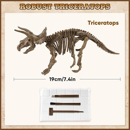 VIBIRIT Dig Up Dinosaurs Skeleton Set,Dinosaur Digging Fossil Kit Model Toys Educational Realistic Toys for Kids,Boys,Girls
