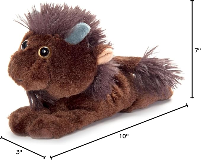 The Petting Zoo Bison Stuffed Animal Plushie Slap Bracelet, Gifts for Kids, Slapstix Wildlife Animals, Bison Plush Toy, 10 inches