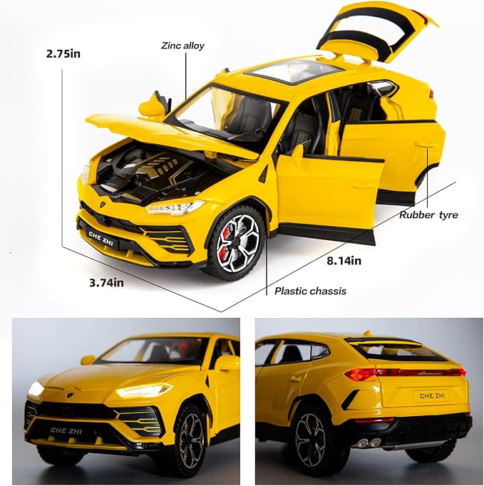 BDTCTK Compatible for 1:24 Lambo Urus Car Model, Diecast Pull Back Car Toy car