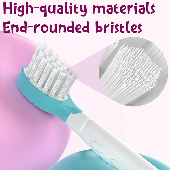 Kids Toothbrush Heads for Sonicare: Sonic Electric Replacement Brush Compatible with Phillips 6032/94 6321 6340 6042 6320 Mini Compact Head for Child 3-7, Pink Girl Green Boy 4 Pack