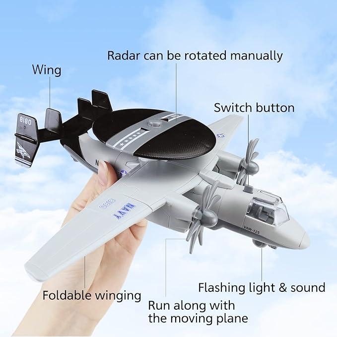 CORPER TOYS Diecast Plane, Toy Airplane Early Warning Model Fighter