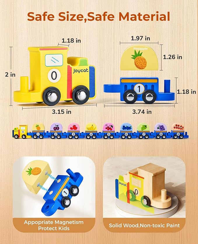 Number Train Set for 3 4 5 6 Years Olds, Learning Toy for Toddlers 10 Pcs