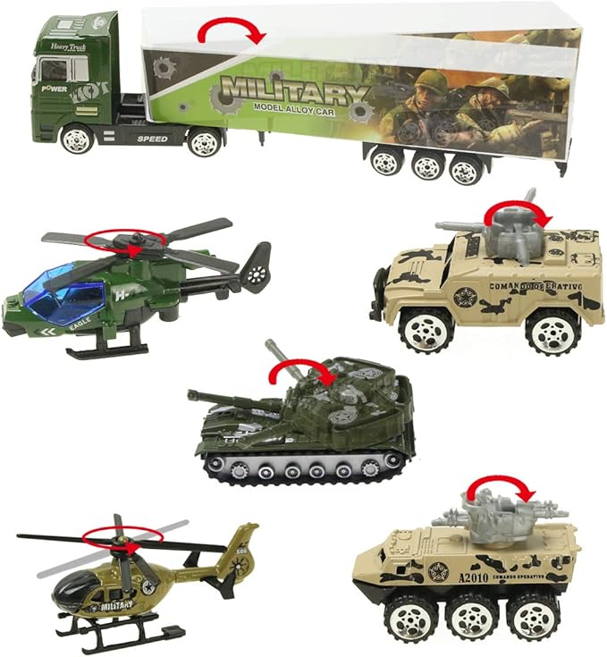 Jenilily Army Toys Cars for Boys Tank Military Truck Vehicle 3 4 5 6