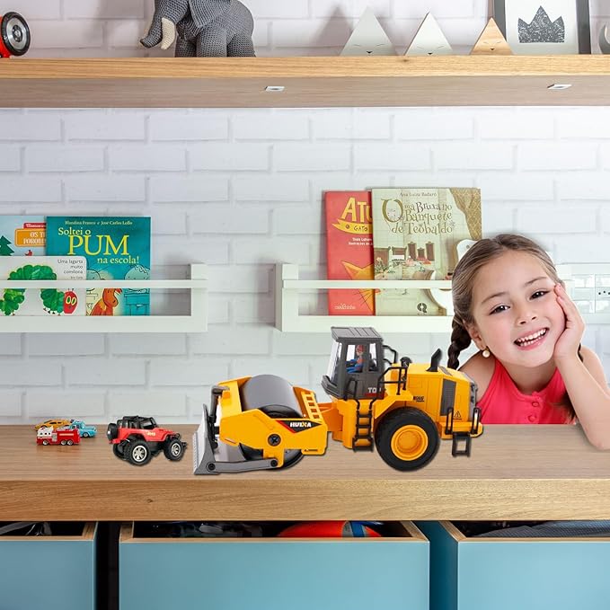 Gemini&Genius Road Roller Construction Vehicle Toy for Kids 1/35 Scale