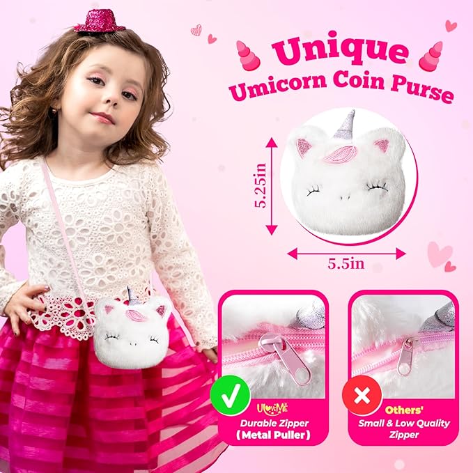 ULOVEME Kids Real Makeup Kit for Little Girls - Real, Non Toxic, Washable Make Up Toy - Umicorn Toys Gift for 3 4 5 6 7 8 9 10 12 Years Old Girls Birthday (Mini White Umicorn)