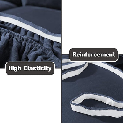 NORTHERN BROTHERS Stretchy Recliner Chair Covers, Velvet Recliner Covers, Lazy Boy Chair Cover (Dark Blue, loveseat)