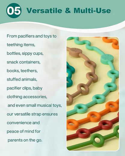 Toy Straps for Baby, 5pcs Adjustable Toy Holder for Stroller Accessories (7- Pack)