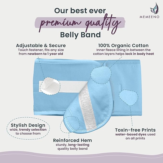 Baby Belly Band for Gas & Colic Baby Relief - Self Heating Belly Band Baby Belly Button Band Colic Band Tummy Wrap for Babies Colic Belt Baby Gas Wrap Colic Baby Relief Newborn